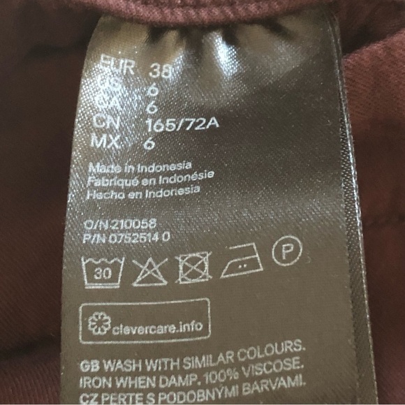 H&M Wide Leg Cropped Pants Size 6 Brown - Picture 3 of 9